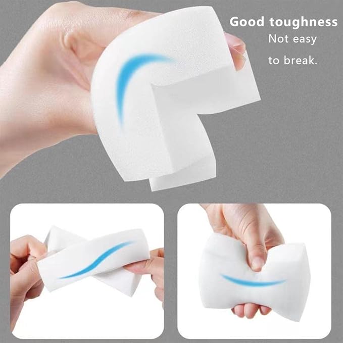 100 Pack Extra Thick Magic Cleaning Sponges - Reusable Eraser Sponge for All Surfaces - Kitchen-Bathroom-Furniture-Leather-Car-Steel - Just Add Water - Melamine - Universal Cleaner