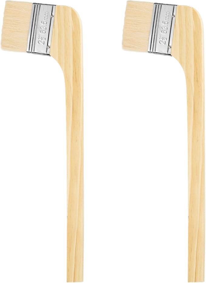 HARFINGTON Paint Brush 2Pcs 2.5" Brush Width Soft Wool Variety Angled Bend Brushes Radiator Paint Brush for Painting Furniture Walls Treatment, White
