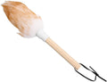 Lambswool Duster with Handle, Small White Wool Cleaning Brush, Washable Household Dusting Tool for Furniture and Car Cleaning