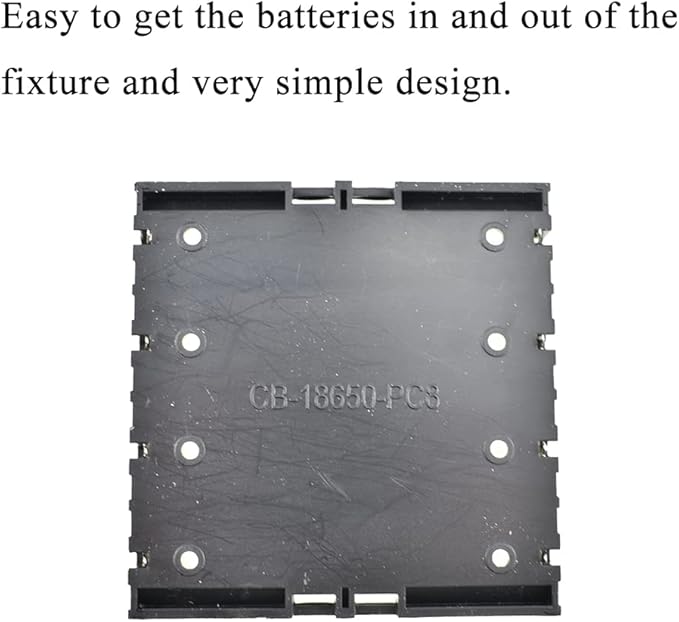 HAHIYO 3.7V 18650 4 Slots Battery Holder with Pin Less Additional Resistive Loss Allows Fully Contact Independent Batteries Bay Case Storage Box 4 PCS for DIY Toy Rechargeable Power System