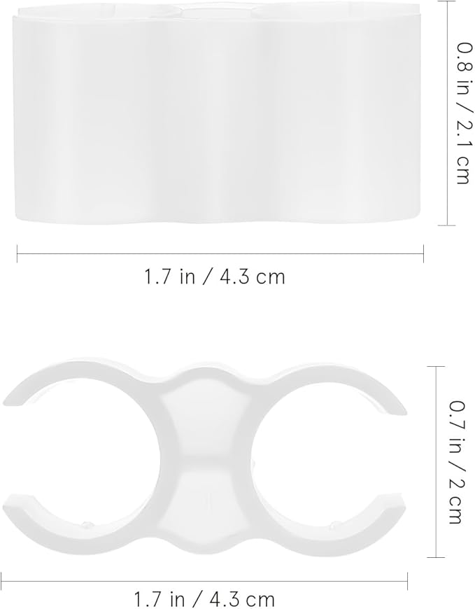 2pcs Double Port Grip Pipe Clips - Diameter 0.8 Inch Spring Clamp Connection Holder for Broom Pipe - Dustpan-Broom Coupling Clip Attachment Hook for Secure Cleaning Set Linkage