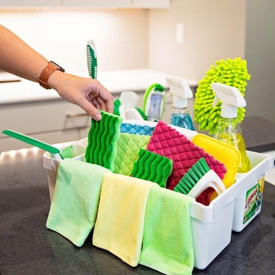 Deluxe Maid Cleaning Caddy (2-Pack) – Durable Multi-Compartment Organizer for Household, Janitorial, and Commercial Cleaning Supplies