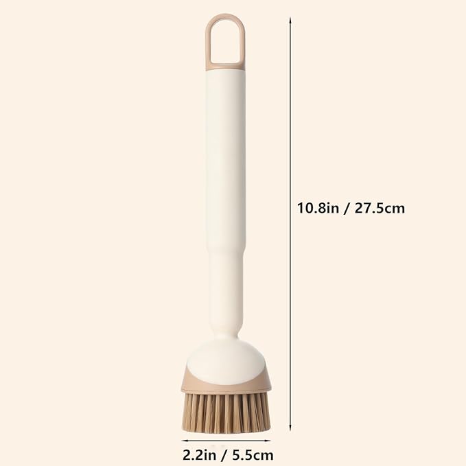 Twist-Handle Dish Brush, 30/60/90° Adjust Angle Instantly Long Handle Bottle Brush, with Built-in Tweezers, Scrub Brush for Pans, Pots, Stove, Kitchen Sink Cleaning