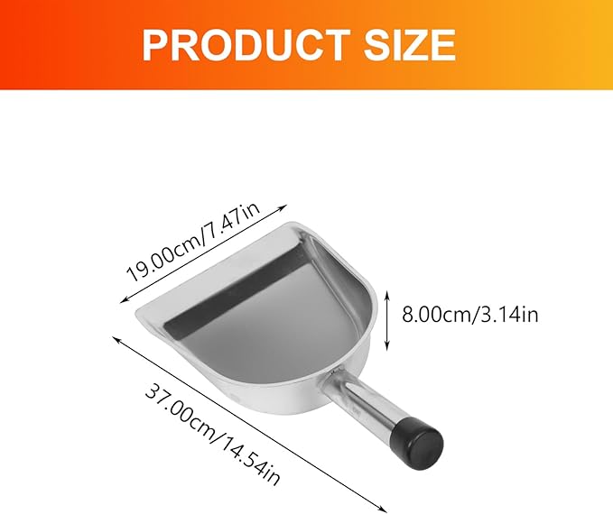Gatuida Stainless Steel Dust Pan with Handle 14.5 Inch Metal Dustpan Heavy Duty Handheld Scooper for Indoor Outdoor Cleaning Fireplace and Commercial Use