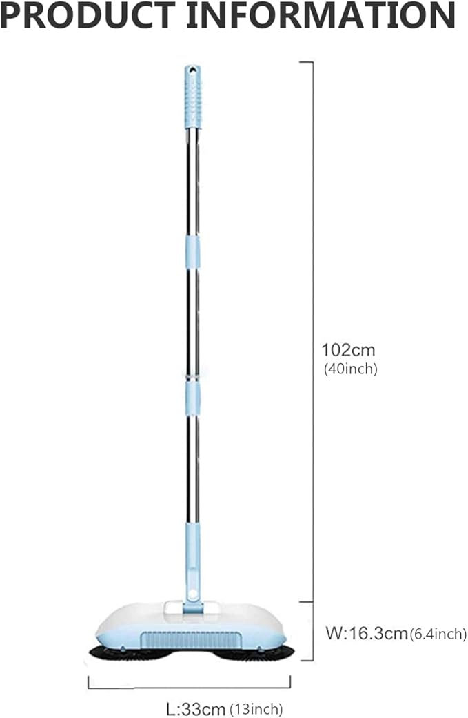 Carpet Sweeper Manual Manual Vacuum Sweeper 2 in 1 Hand Push 180 Degree Rotating Sweeping Mop Crumb Vacuum Cleaner Home Cleaning Tool Blue