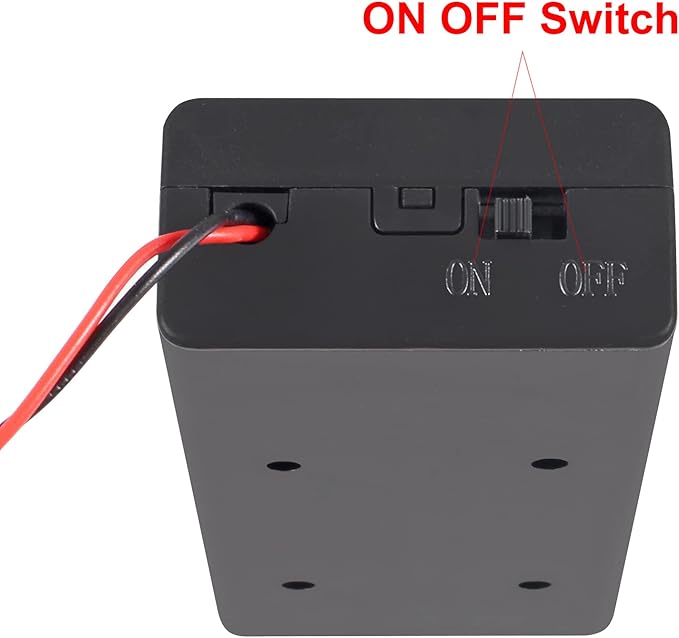 2pcs 18650 Battery Storage Case 2 Slots x 3.7V for 2x18650 Batteries Holder Box Container with ON/Off Switch (2 Slots with Switch Cover)