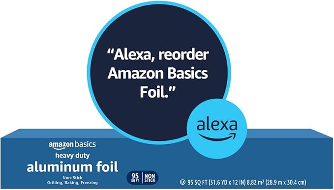 Amazon Basics Heavy Duty Foil, 95 Sq Ft | Non-Stick | Pack of 2