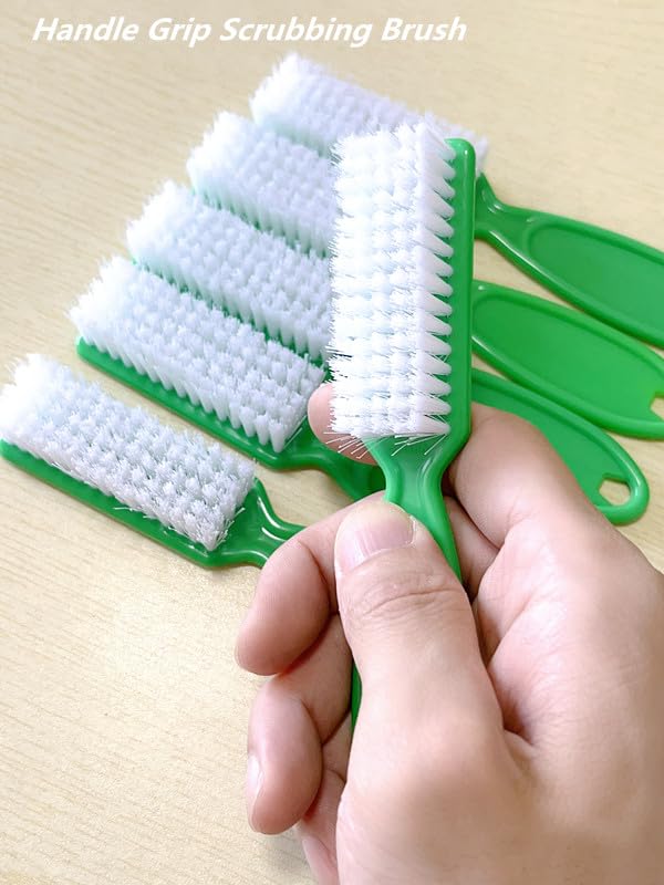 6Pcs Nail Brush for Cleaning Fingernails, Handle Grip Cleaning Brush for Nail and Toenail, Nail Dust Brush Manicure Pedicure Tools Scrubbing Brush Women Men Home Salon(Green)