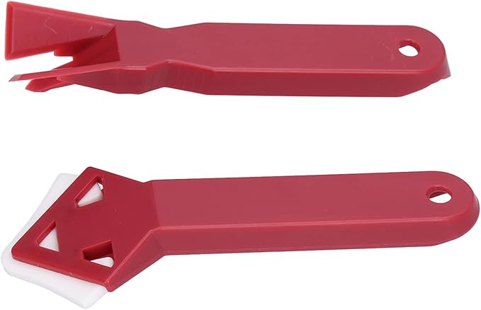 2-Pack Silicone Window Scraper Glass Glue Remover Angle Sealant Tool for Kitchen Bathroom Multi-Surface Cleaning
