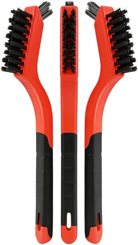 6-Pack Nylon Cleaning Brushes – Non-Scratch Nylon Bristles for Delicate Surfaces, Dual-Head Design with Mini Brush, Ergonomic Grip & Hanging Hole