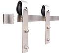 Stainless Steel J-Shape Basic Contemporary Sliding Barn Door Hardware Kit Single Door 6.6FT-Track (2000mm) One-Door Hardware Kit