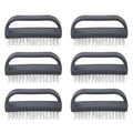 Superio Stiff Nail Brush for Cleaning Fingernails Small Scrub Brush with Handle, Cleaning Brushes for Hands, Toes, and Nails (Black, 6 Pack)