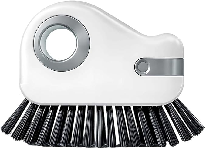 2 in 1 Cleaning Brush Window Track Cleaning Tools, Multifunction Hard Bristle Crevice Cleaner Brush with Hidden Scraper, Grout Cleaner Grip Brush for Sliding Door Track (1, B)