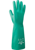 SHOWA 730 Nitrile Chemical Resistant Safety Glove with Cotton Flocked Liner, Food Safe, 15 Mil Thick, 13" Length, X-Small (12 Pair)