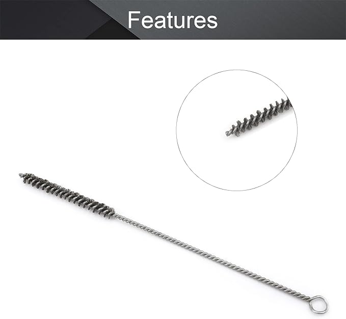 Utoolmart Stainless Steel Wire Cleaning Brush, Spiral Power Tube Brush, 0.4-inch Diameter 12-inch Length, 5pcs