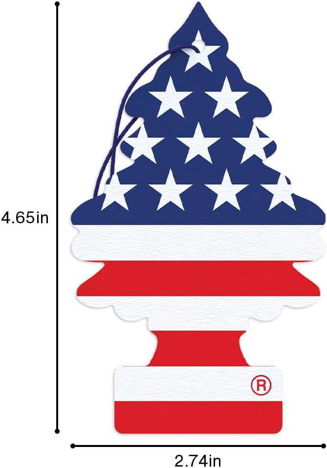 LITTLE TREES Car Air Freshener | Hanging Tree Provides Long Lasting Scent for Auto and Home | Vanilla Pride | Red White and Blue, 24 Air Fresheners