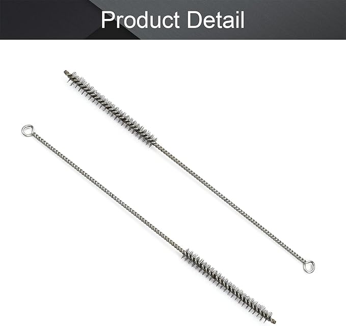 Utoolmart Steel Wire Cleaning Brush, Spiral Power Tube Cleaning Tool, Bottle Brush, 0.5-inch Diameter 12-inch Length, 2pcs