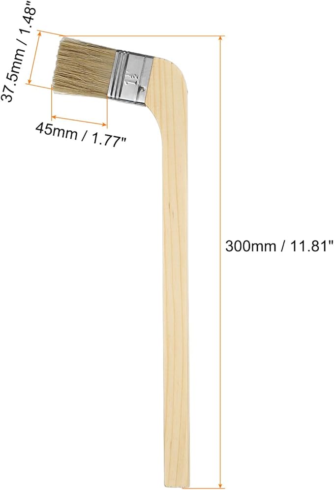 HARFINGTON Paint Brush 3Pcs 1.5" Brush Width Reusable Variety Angled Bend Brushes Radiator Paint for All Latex Oil Painting Furniture Walls Treatment, Brown