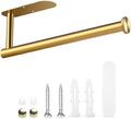Self Adhesive Paper Towel Holder Under Cabinet Mount, Wall Mounted Paper Towel Roll Holder for Kitchen, Bathroom, Wall,BBQ Grill, Gold