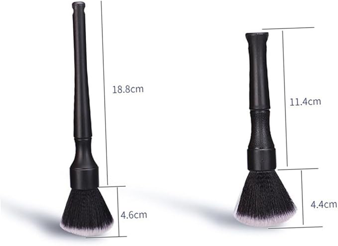 LIFKOME 2pcs Car Interior Detailing Brush Set with Ultra Soft Bristles, Air Vent Cleaning Brush for Automotive Gap Dusting and Dashboard Detailing Tools, Black Long and Short Handles,