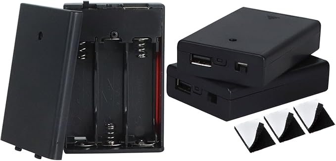 3 AA Battery Holder, 3 Pack Portable USB Battery Pack，4.5-5V USB Battery Pack for Led Lights AA Battery Case Box Holder with On/Off Switch (Internal USB)