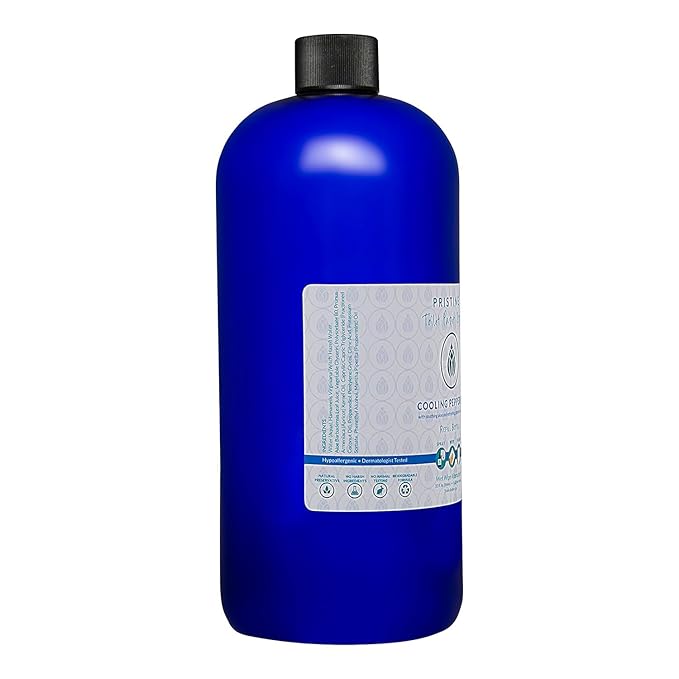 PRISTINE Sprays Toilet Paper Spray, Cooling Peppermint, Flushable Wet Wipe Alternative, pH Balanced, 4 oz, 1 oz Travel Size, 32 oz Refill