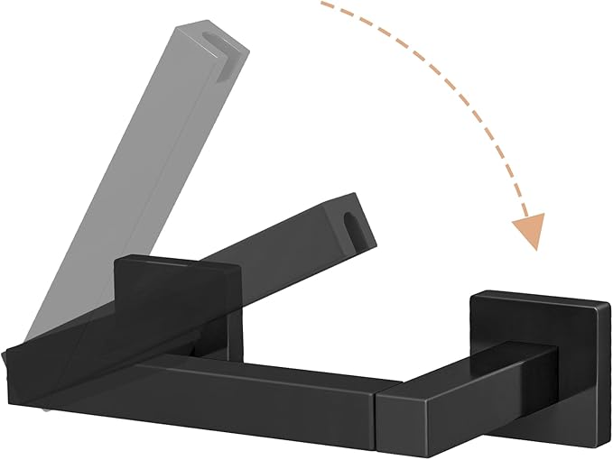 Toilet Paper Holder Matte Black Wall Mounted Post Pivoting Square Tissue Holders Roll Holder Hangers for Bathroom Commercial Toilet Paper Dispenser