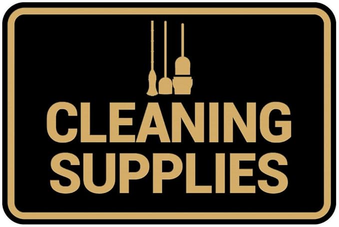 Signs ByLITA Classic Framed Cleaning Supplies Sign (Black/Gold) - Small
