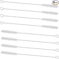 GFDesign Drinking Straw Cleaning Brushes Set Pipe Tube Cleaner Nylon Bristles Stainless Steel Handle - 8" x 3/8" (10mm) - Set of 8