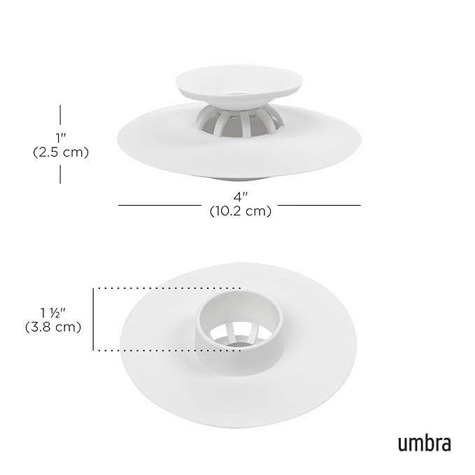 Umbra Flex Drain Stop/Hair Catcher, White