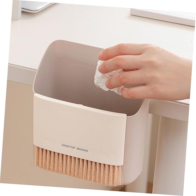 1 Set Mini Broom Dustpan Set Sweeper Mops Duster Desktop Small Portable Brooms Dust Pan Broom Bathroom Cleaning Gray Foldable Hand Tiny Indoor Little Desk Cleaner Brush Pp