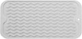 Silicone Dish Drying Mat for Multiple Usage, Easy clean, Eco-friendly, Heat-resistant Dish Drainer Mat for Kitchen Counter,Sink,Refrigerator or Drawer liner (12" x 6", Translucent)