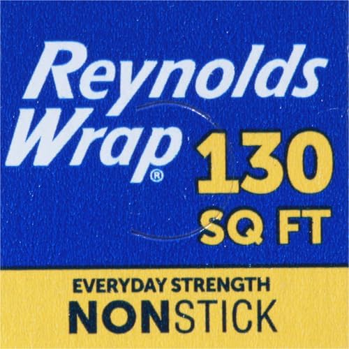Reynolds Wrap Non Stick Aluminum Foil,Nonstick Aluminum Foil Roll,Prevents Food Sticking and Messy Cleanup,Great for Covering Casseroles and leftovers,43.33 Yards x 12 Inches,130 Sq.Ft.,(Pack of 12)