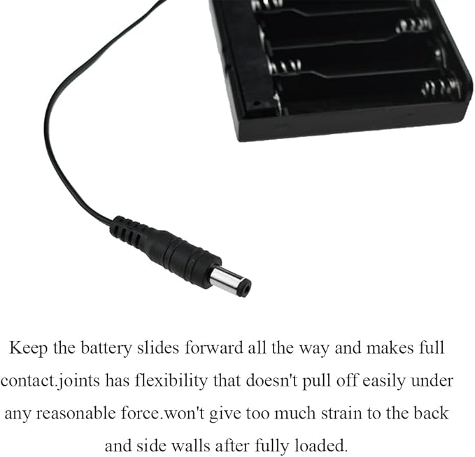 HAHIYO 12V 8x1.5V AA Battery Holder with DC Plug Portable Supply Quick Swap Securely Lids On/Off Switch Plastic Batteries Storage Box Case 2 Pieces for Wireless Cameras Halloween LED Light Strips