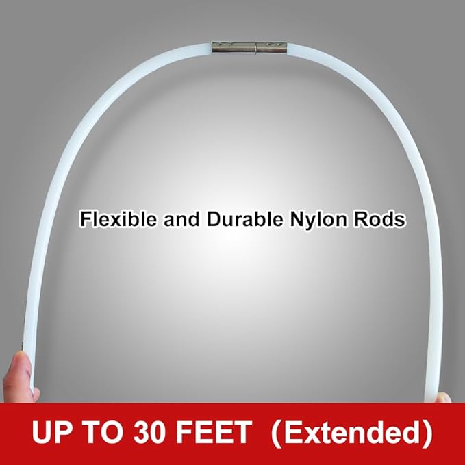 Particle Furnace Cleaning Brush, 4"/6" Brush ,Chimney Brush,Dryer Vent Cleaner Kit,Flexible Rods (22PcsRods+1Pcs 4"+1Pcs 6" Brush)
