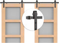 ORB Oil Rubbed Bronze Sliding Barn Door Hardware Kit with 13FT Track/Rail Double Door Brushed Antique Bronze