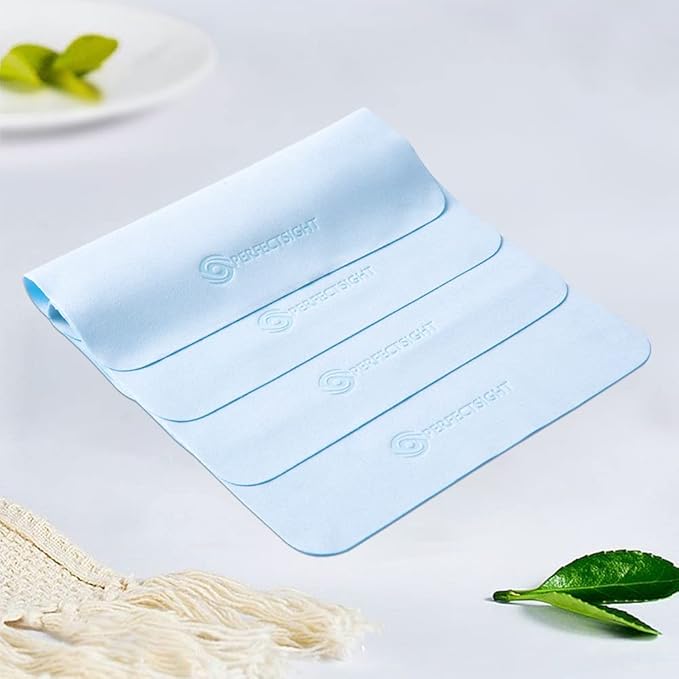 PERFECTSIGHT Microfiber Cleaning Cloth | Eyeglass Lens Cleaner [6 Pack, 5.7x6.7 Inch] Glasses, Phone, Camera, Computer Screen Cleaning | Safe for All Coated Lenses (Blue)