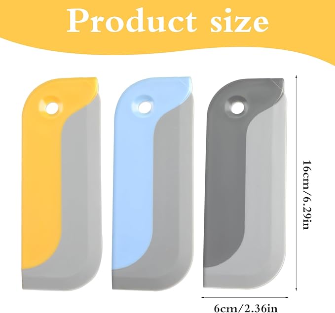 3 Pcs Small Squeegees Mini Rubber Blade Mini Water Scraper Window Tint Tools Glass Cleaner Squeegee Tool for Window, Mirror, Bathroom, Kitchen Countertops and Sink, Car Windshield (3 Colors)
