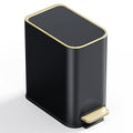 Small Bathroom Trash Can with Lid Soft Close, 5L / 1.3 Gallon Slim Garbage Can with Removable Inner Bucket, Step Stainless Steel Trash Bin for Office, Bathrooms, Bedroom, Living Room (Black)