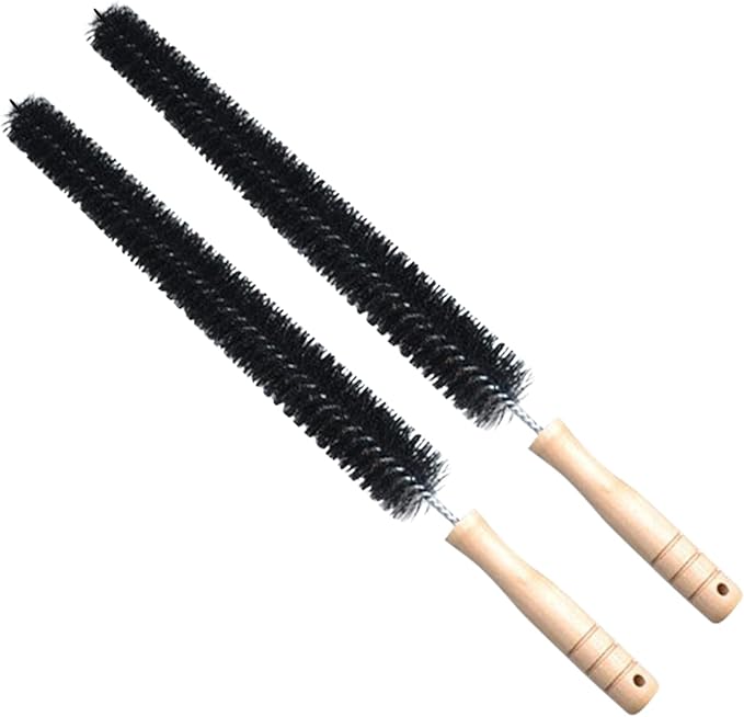 2pcs Radiator Brush, 40cm Long Reach Radiator Brush with Wooden Handle, Flexible Nylon Radiator Cleaner Brush with Hanging Hook Loop for Dryer Lint Brush Vent Cleaner