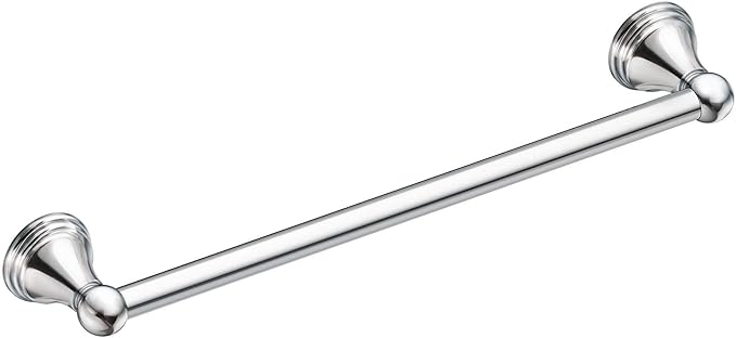Moen Preston Collection Chrome 24-Inch Single Bathroom Towel Bar, Wall Mounted Hanger for Bath or Kitchen, DN8424CH (Pack of 2)