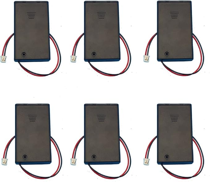 ShangHJ 3 Cell AAA Battery Holder Case Cover Storage Box with ON/Off Switch PH2.0 JST Connector Male 15cm Cable 3.3-4.5V (Pack of 6 Pieces)
