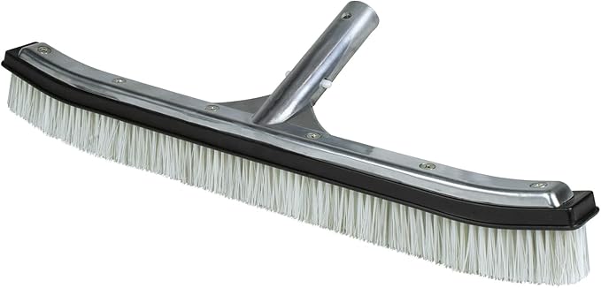 Poolmaster 20173 18-Inch Swimming Pool Brush With Aluminum-Back and Combo Bristles, Premier Collection