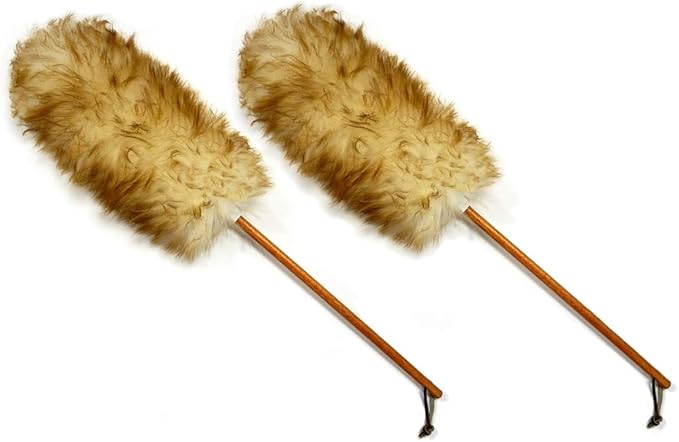 Alta Dusting Products (Qty. 2) - 25" Premium Australian Lambs Wool Duster with Leather Hanging Strap.