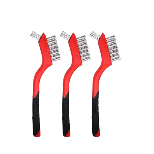 3 Piece Weld Cleaning Wire Brush Set - Stainless Steel Brass Nylon Bristles for Pre-Weld Surface Prep and Post-Weld Finish