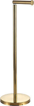 BGL Toilet Paper Holder Standing On Floor Polished Gold, Tissue Holder On Floor with Reserve Storage Paper Rolls, Free-Standing Roll Paper Holder
