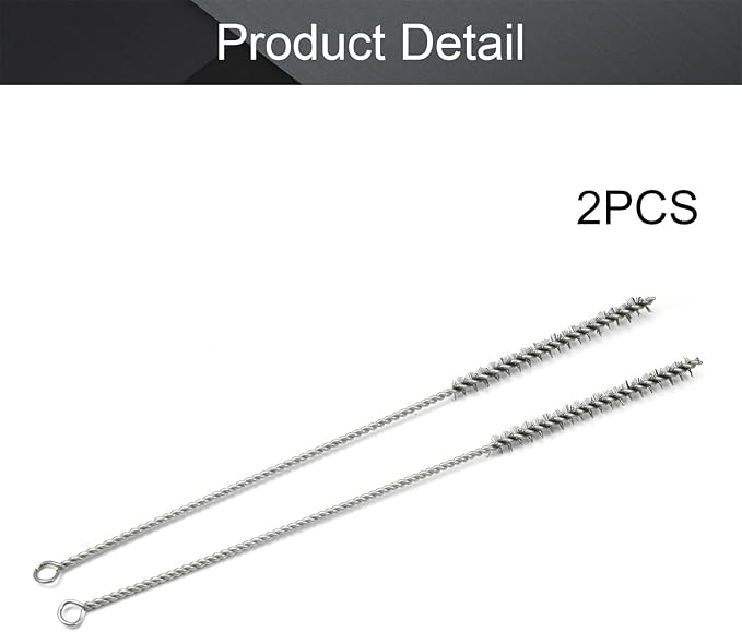 Utoolmart Steel Wire Cleaning Brush, Spiral Power Brush, 0.4-inch Diameter 12-inch Length, 2pcs