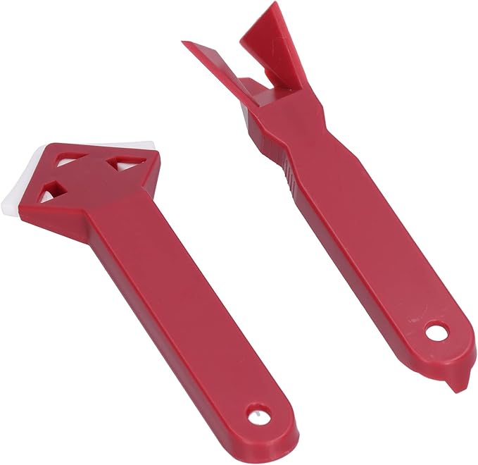 2-Pack Silicone Window Scraper Glass Glue Remover Angle Sealant Tool for Kitchen Bathroom Multi-Surface Cleaning
