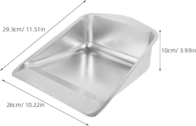 Stainless Steel Handheld Dust Pan Heavy Duty Metal Dustpan Multi Functional Garbage Shovel for Indoor Outdoor Floor Desk Cleaning 11.53X10.23X3.93 Inches