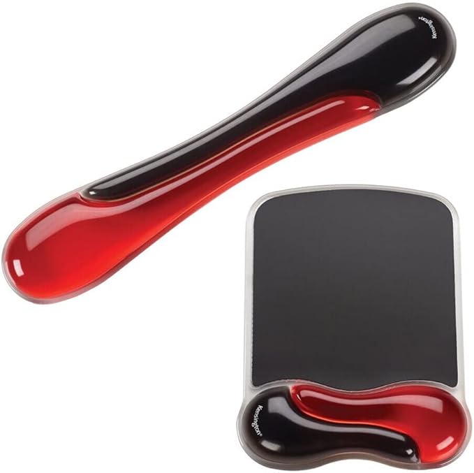 Kensington Duo Gel Mouse Pad with Wrist Rest - Red (K62402AM)